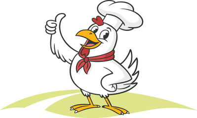 Chef Cock vector design, Cock logo and icon Design, Chicken Illustration vector design