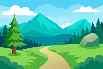 Obraz premium landscape with mountains and blue sky