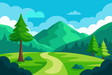 Fototapeta premium landscape with mountains and blue sky