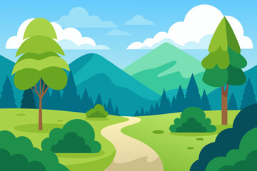 Obraz premium landscape with mountains and trees