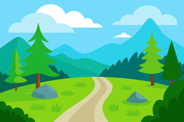 Fototapeta premium summer landscape with forest