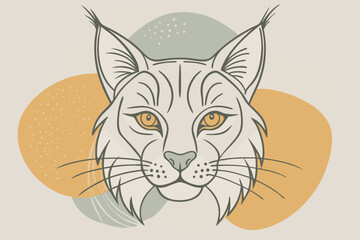 Vector illustration of a wild lynx colorful head 
