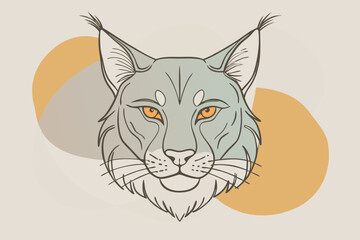 Vector illustration of a wild lynx colorful head 