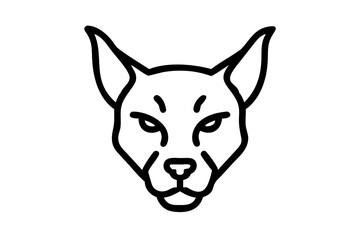 Vector portrait illustration of a cute cartoon lynx head with big eyes, isolated on a white background