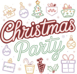 Holiday Gathering Typography Design Festive Script with Decorative Elements Joyful Season