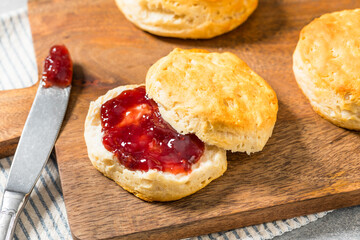 Buttery Buttermilk Biscuits and Strawberry Jam