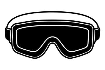 White sport mask with goggles for ski and diving protection, isolated on a white background