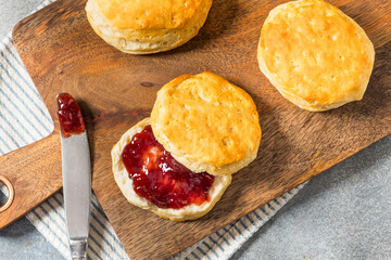 Buttery Buttermilk Biscuits and Strawberry Jam