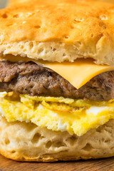 Homemade Sausage Egg Biscuit Breakfast Sandwich