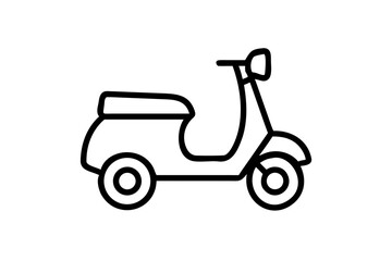 Motorcycle and scooter vector illustration of a cartoon golf cart vehicle with a vintage speed engine isolated on white