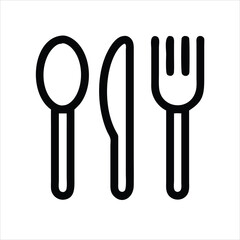 The contours of the cutlery. Spoon, knife, fork. Ready to use vector elements. on white background