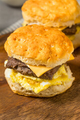 Homemade Sausage Egg Biscuit Breakfast Sandwich