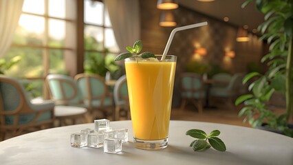 glass of mango juice