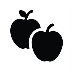 Minimalist Two Apple Silhouette Vector Icon Healthy Fruit Design




