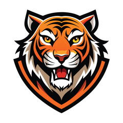 Dynamic Tiger Shield Logo - Powerful Animal Protection & Strength Symbol