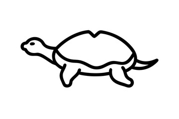  turtle silhouette black and white art line