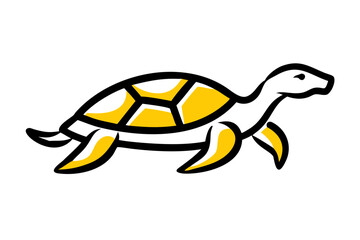 A playful cartoon illustration of a turtle, a fun and unique vector design icon