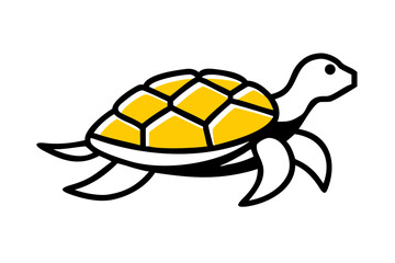 A playful cartoon illustration of a turtle, a fun and unique vector design icon
