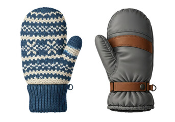 Pair of Winter Mittens in Knit and Insulated Styles
