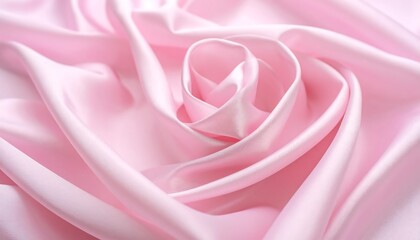 Fototapeta premium Delicate Pink Silk Fabric: Soft, Flowing Texture Resembling a Rose