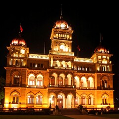 Illuminated historic building at night (1)