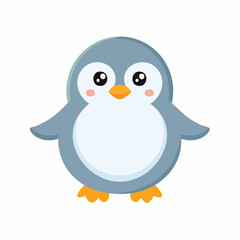 Obraz premium Graues, rundes Pinguinbaby 