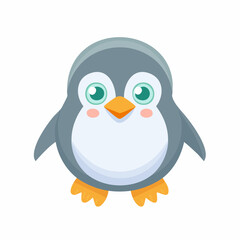 Obraz premium Graues, rundes Pinguinbaby 