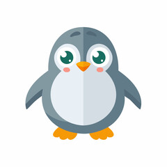 Obraz premium Graues, rundes Pinguinbaby 