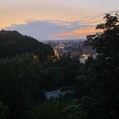 Fototapeta premium sunset over the city