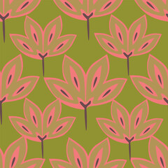 Seamless beautiful vintage flower pattern textile design