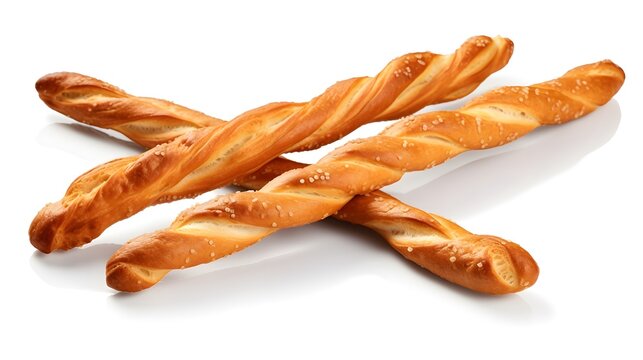 Delicious fresh baked bread sticks with sesame seeds food photography shot