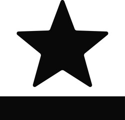 Obraz premium A simple black star above a thick black line on a white background creating a graphic minimalist design silhouette