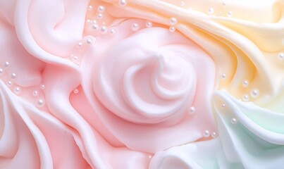 Delicate pink buttercream swirls adorned with soft pearl decorations, highlighting elegant bakery craftsmanship and refined dessert presentation