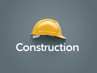 Fototapeta premium Construction hard hat as a safety symbol on a grey background