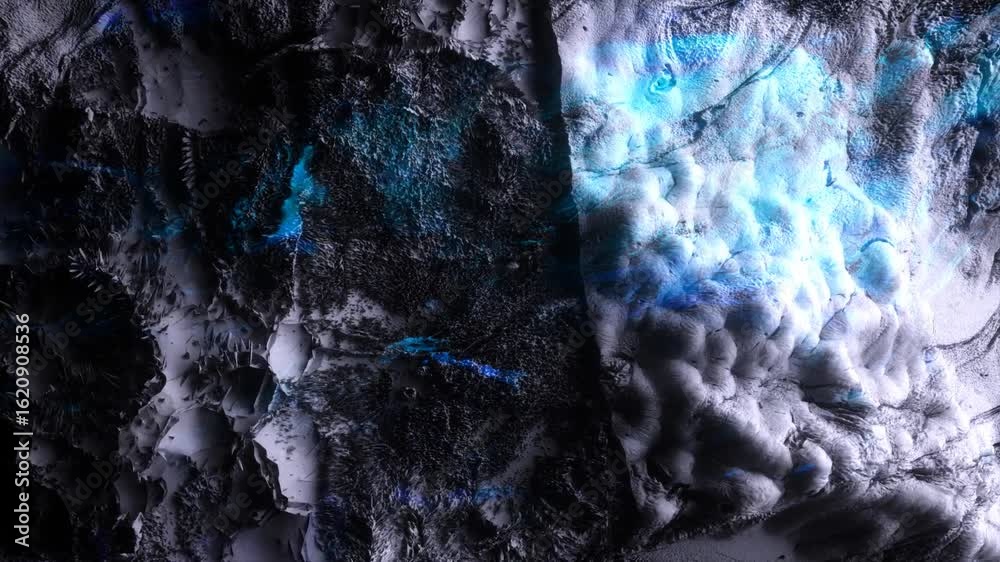 Poster 3d render of abstract art with surreal mineral geology stone object ocean coral reef or asteroid or 