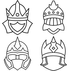 King Helmet Coloring Page, Royal Armor Outline, Medieval Helmet Drawing, Knight Helmet Coloring Sheet