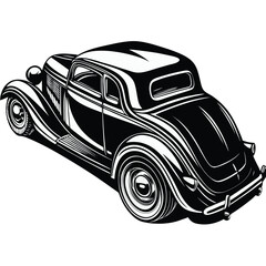 Naklejka premium classic-taxi-cab-silhouette-from-mid-century
