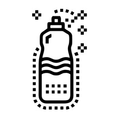 Obraz premium Water bottle with waves and bubbles in minimalist line art style 