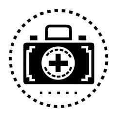 Obraz premium First aid kit icon in circular design for World Humanitarian Day 