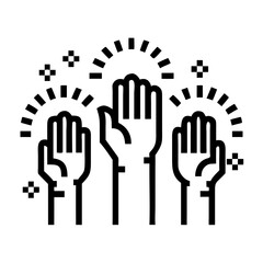 Obraz premium Raised hands celebrating unity and support for World Humanitarian Day (19 August) 