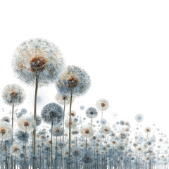 Field of dandelion seeds