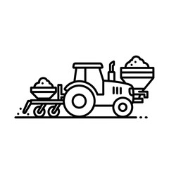 Sustainable Agriculture Tractor Icon with Soil  
