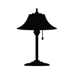 Black silhouette of a table lamp light