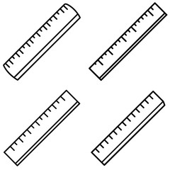 Fototapeta premium Wooden Ruler Coloring Page – Measuring Tool Illustration for Kids