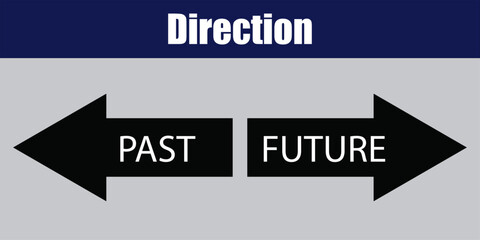 Opposite Direction Past and Future Arrow Sign Design