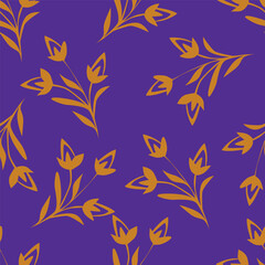 Obraz premium Seamless patter with blue flowers. Vector illustration. Fabric print
