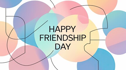 Obraz premium Title: Modern Abstract Happy Friendship Day Illustration with Circles