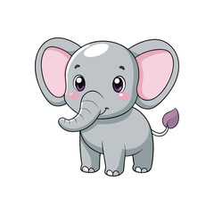 Cute Cartoon Baby Elephant Illustration