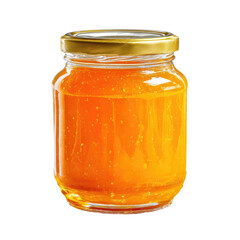 Glass jar of orange preserve