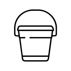 Find black outline bucket vector illustration for cleaning supplies and household chores design needs